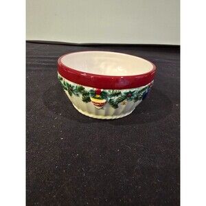 Pfaltzgraff Holiday Garland Christmas Serving Bowl – 7.5" x 3" – Holly